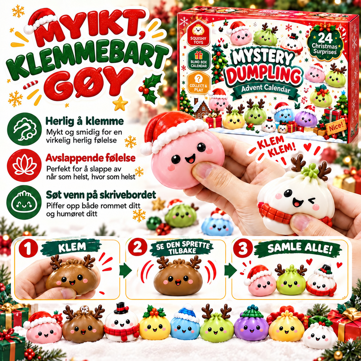 Kidora™ Squishy Julekalender – 24 overraskelser
