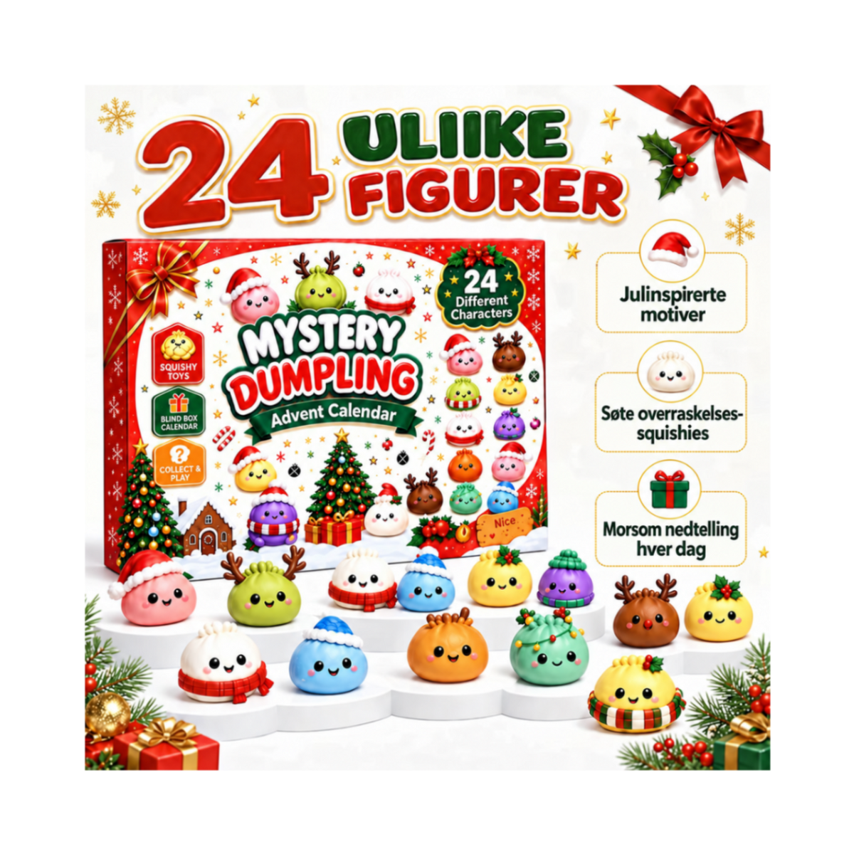Kidora™ Squishy Julekalender – 24 overraskelser